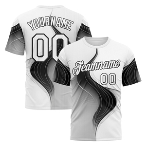 Camiseta de poliéster para hombre adulto Camiseta ajustada de media manga con combinación en blanco y negro con diseño de sublimación - Product Image 1