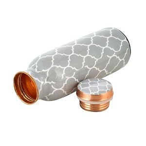 Bouteille d'eau en cuivre pur moderne écologique faite à la main, en laiton martelé, peinte de manière unique - Product Image 2