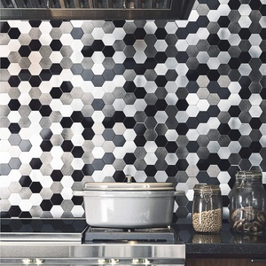Hexagon Aluminum <strong>Kitchen</strong> Backsplash Decor <strong>Tile</strong> Backsplash Peel <strong>Stick</strong> - Product Image 5