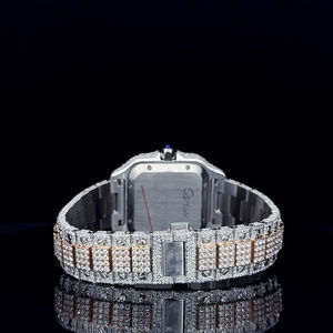 Reloj de Pulsera de Lujo para Hombre, Diseño Elegante, Cristal Analógico, Cubierta Completa de Diamantes Moissanite, Caja de Acero Inoxidable, Estilo Antiguo, Alta Calidad, Venta al por Mayor - Product Image 4