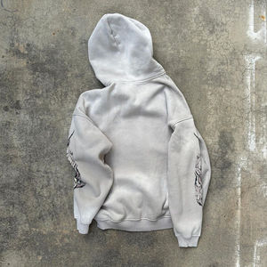 Sudaderas con capucha de alta calidad String less Streetwear Heavy Top Drop Shoulder Heavy última moda pesar Sudaderas con capucha en blanco Negro Sudadera con capucha Hombres - Product Image 3