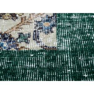 Vintage Green Hand Knotted Wool <b>Rug</b> Pae-2435 with Floral Pattern for Home Use - Product Image 3