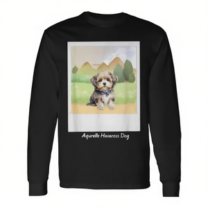 Camiseta de manga larga con diseño de perro Havanese de Aquarelle, el mejor amigo del hombre, regalo para amantes de las mascotas - Product Image 2