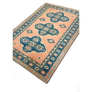 พรมขนสัตว์ถักมือลายเรขาคณิต Nuray สีแดงและสีส้ม รุ่น Pae-1182-สำหรับห้องนอนหรือโถงทางเดิน พรมห้อง 3 มิติ วิสโคส - Product Image 2