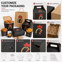 Emballage alimentaire à emporter en carton pour sandwichs, poulet frit, hamburgers, boîte à burger personnalisée avec logo imprimé, boîte à burger en kraft