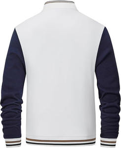 Blouson universitaire homme grande taille personnalisé avec logo, col montant, style Letterman uni, en toile, vente en gros - Product Image 5