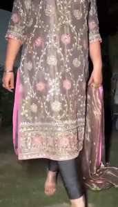 Modern Designer Unstitched Hand Embroidered Indian Fashion-Forward Party Wear <b>Suits</b> for <b>Women</b> for Traditional Style Parties - Product Image 3