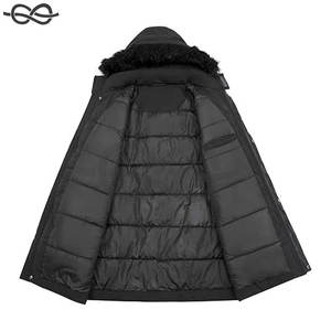 Parka d'automne chaude pour homme, résistante à l'eau, avec col montant, capuche amovible, garniture en fausse fourrure, longueur standard, style urbain - Product Image 4