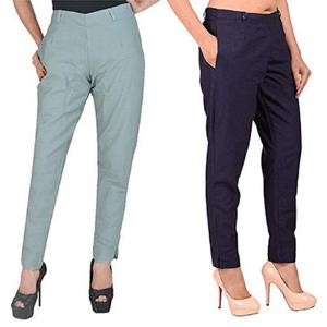 Pantalones transpirables de tiro alto para mujer, ropa recta de algodón, moda de otoño e invierno, grueso, venta al por mayor - Product Image 1