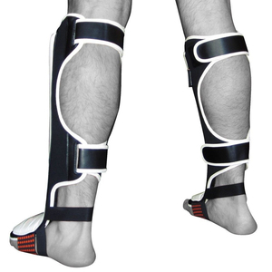 Protège-tibia de karaté MMA avec impression de logo personnalisé de haute qualité Protection en cuir de fabrication professionnelle pour la vente en gros de Kickboxing - Product Image 4