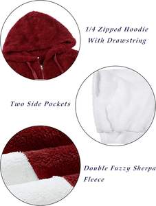 Sweat à capuche en polaire zippé unisexe de haute qualité pour l'hiver, sweat-shirt décontracté pour femmes, double polaire, sweat à capuche zippé en fausse fourrure - Product Image 6