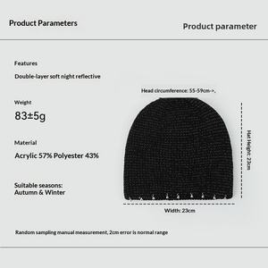 Gorro Reflectante Cortavientos para Clima Frío con Decoración, Gorro Reflectante Unisex para Caminatas Nocturnas de Invierno - Product Image 4