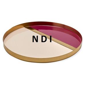 Ensemble de 3 plateaux en bois modernes de décoration de table de service pour hôtel et restauration avec finition émaillée - Product Image 2