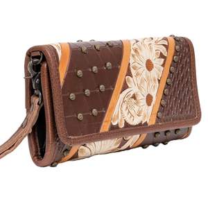 Cartera de cuero genuino de moda occidental para mujer, con diseño Floral, ranuras para tarjetas hechas a mano de calidad superior - Product Image 2