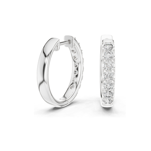 Boucles d'oreilles créoles en diamant de laboratoire 0,7 CT pour femmes, clarté VVS-VS EF, or 18 carats, 14 carats, 10 carats et argent 925, or rose, or jaune, or blanc - Product Image 4
