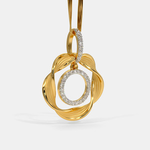 Collier pendentif en or jaune avec cercle torsadé et diamant de laboratoire - Product Image 5