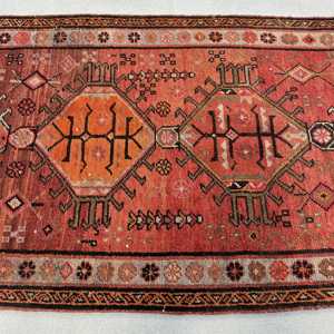 Turkish Rug, 3.8x12.1 ft <b>Runner</b> Rug, <b>Red</b> Brown Herki Wool Rug - Product Image 3
