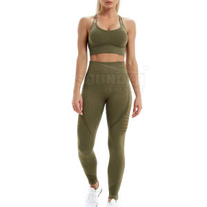 Conjunto de Yoga para Mujer de la Mejor Calidad, Hecho a Medida, Resistente, Ecológico, de Secado Rápido, Elástico, Cintura Media, Transpirable, Diseño de Patrón Sólido - Product Image 2