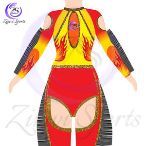 Tissu extensible Bon fournisseur avec logo personnalisé Dernier style Confortable Uniformes de majorette de haute qualité pour adultes par Zimvi Sports - Product Image 4