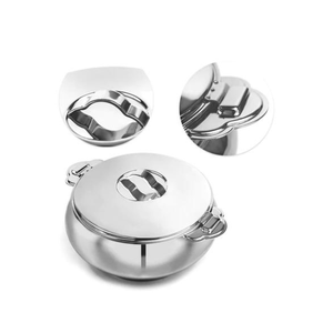 Casserole de service classique en acier inoxydable 1000 ml 1500 ml 2500 ml Lot de 3 Argent - Product Image 1