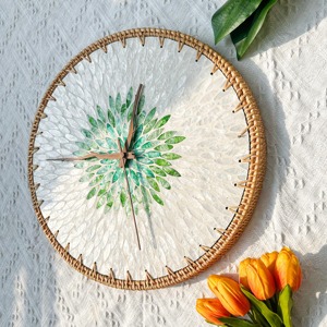 OEM ODM manufacturer rattan <strong>clock</strong> for living room lounge classic style natural <strong>clocks</strong> for wall hanging - Product Image 5