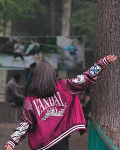 Custom Vintage Distress Bomber <b>Corduroy</b> Varsity <b>Jacket</b> Mens Embroidered Chenille Applique Crop Baseball Letterman <b>Jacket</b> - Product Image 1