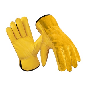 Whole Sale Goat Grain & Cowhide Split Leather Safety <b>Gloves</b> Heat Resistant Anti-Vibration for Driving Working Welding Gardening - Product Image 4