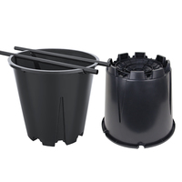 Pot Bunga Plastik Hitam Grosir untuk Pembibitan, Pot Tanaman Besar untuk Kebun, Pot Tanam Sayuran dan Blueberry
