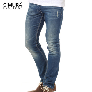 Service OEM Spandex – Nouveaux Jeans Déchirés Décontractés pour Hommes, Style Western Tendance, Coupe Droite en Coton, Coupe-Vent - Product Image 1