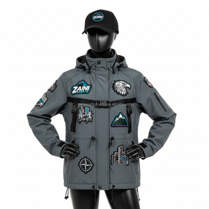 Chaqueta Softshell para Mujer, Diseño Elegante con Paneles Grises, Tejido Cortavientos, Logotipo Bordado Personalizado, Diseño de Parche - Product Image 1