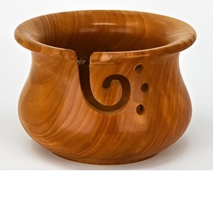 Cuenco de hilo de madera hecho a mano por artesanos indios con madera de mango de primera calidad para tejer y ganchillo - Product Image 3