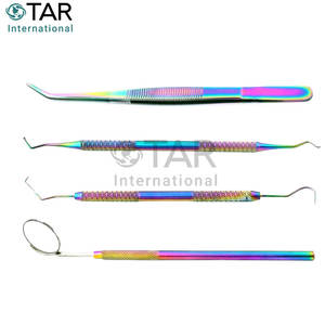4 Pcs Multi Titanium Rainbow Color Dental Tarter Scraper Remover Set Hygiène Nettoyage Emballage de protection Medic Instruments - Product Image 4