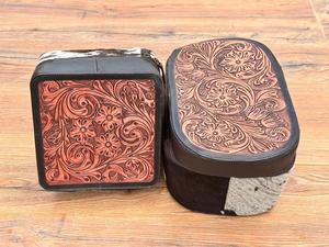 Caja de almacenamiento de cosméticos de maquillaje elegante de cuero mecanizado a mano, caja de maquillaje de piel de vaca, tocador de cuero, caja organizadora de baño - Product Image 3