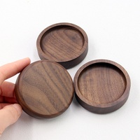 Plateau à bagues rond en bois de noyer, porte-bague de fiançailles, plateau à bijoux, plateau à bagues de mariage, cadeau pour le 5e anniversaire, plateau à bijoux de voyage