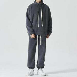 New Style Custom Winter Casual Fitness Sport Men's 100% Cotton Tracksuit <b>Hoodie</b> Set Warm Sport Sweatsuit - Product Image 4