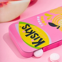 Bonbons sans sucre KisKis saveur pêche, haleine fraîche, en boîte métallique portable – Meilleures ventes