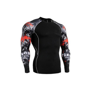 2025 Custom Design Summer Active Wear Men High Quality Spandex/Polyester <b>Rashguard</b> Breathable Anti-UV Full Sleeve 280g Digital - Product Image 3