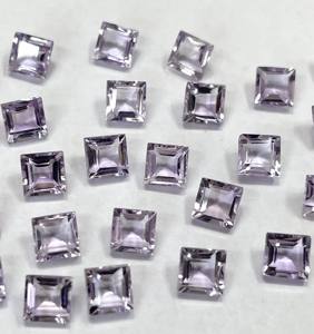 Améthyste rose naturelle coupe carrée 4mm à facettes-améthyste rose lâche à facettes de qualité supérieure - Product Image 1