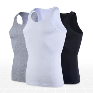 Camisetas sin mangas personalizadas OEM para hombre, de cuello redondo, tejidas, informales, de algodón y elastano, transpirables, de secado rápido, antipilling, con patrón sólido en la parte delantera. - Product Image 1
