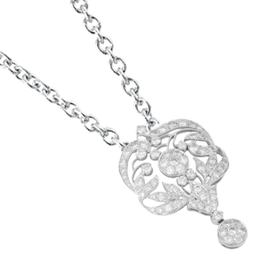 Collar con colgante de diseño Floral Vintage, joyería de declaración elegante de moissanita de plata esterlina para mujer, joyería personalizada - Product Image 1