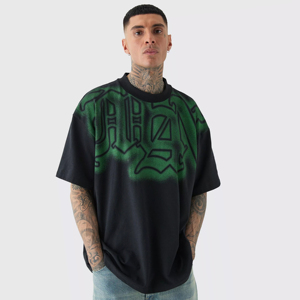 เสื้อยืดโอเวอร์ไซส์สำหรับผู้ชายเสื้อยืดโอเวอร์ไซส์เปิดไหล่และวางระบบ GSM ผ้าคอตตอนแบบหรูหราหรูหราออกแบบได้ตามต้องการ - Product Image 1