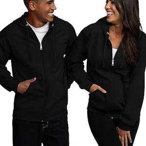 Sweats à capuche zippés personnalisés pour hommes Logo imprimé brodé Sweats à capuche zippés en coton unisexe Sweat à capuche en polaire - Product Image 1