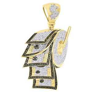 จี้เพชรแท้ 5.30 กะรัต 100% รูปทรงม้วนเงิน ทองคำ 14k ชุบโรเดียม สไตล์ฮิปฮอป - Product Image 1