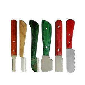 Removedor de pelo para mascotas de acero inoxidable de alta calidad, instrumento veterinario, cuchillo pelador con mango de madera para cirugía de perros - Product Image 3