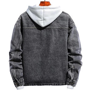 Chaqueta vaquera negra de talla grande para hombre con solapa y hombro caído - Product Image 2