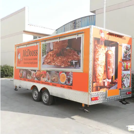 Truk Makanan seluler kereta makanan jalan Trailer makanan seluler baru untuk dijual baja Amerika