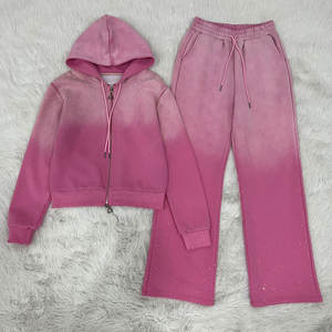 Survêtement décontracté unisexe avec strass, personnalisable avec logo imprimé, et pantalon de jogging - Product Image 2