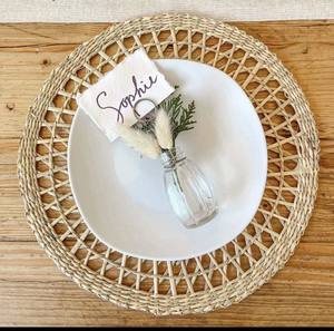 नमूना उत्पाद सीग्रास प्लेसमैट कॉटन सीग्रास प्लेसमैट सीग्रास कवर ग्लास कप - Product Image 4