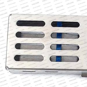 Boîte de plateau organisateur d'instruments dentaires avec support de cassette de stérilisateur de conception de maille pour l'équipement de stérilisation par vaslcare - Product Image 4