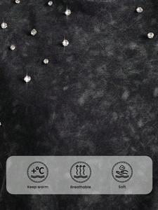 Sudadera de cuello redondo con diamantes de imitación para mujer, Jersey de algodón polar, suave, transpirable, cálido, ropa de calle de gran tamaño, moda Vintage, lavado ácido - Product Image 5